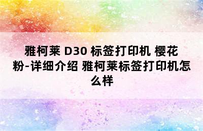 雅柯莱 D30 标签打印机 樱花粉-详细介绍 雅柯莱标签打印机怎么样